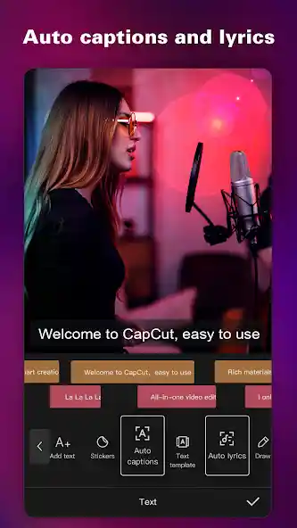 CapCut pro apk-Auto-caption-soundtracks